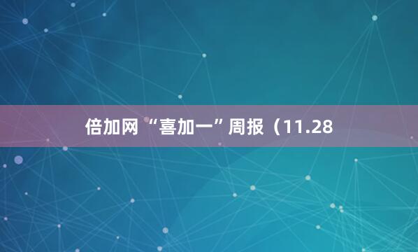 倍加网 “喜加一”周报（11.28